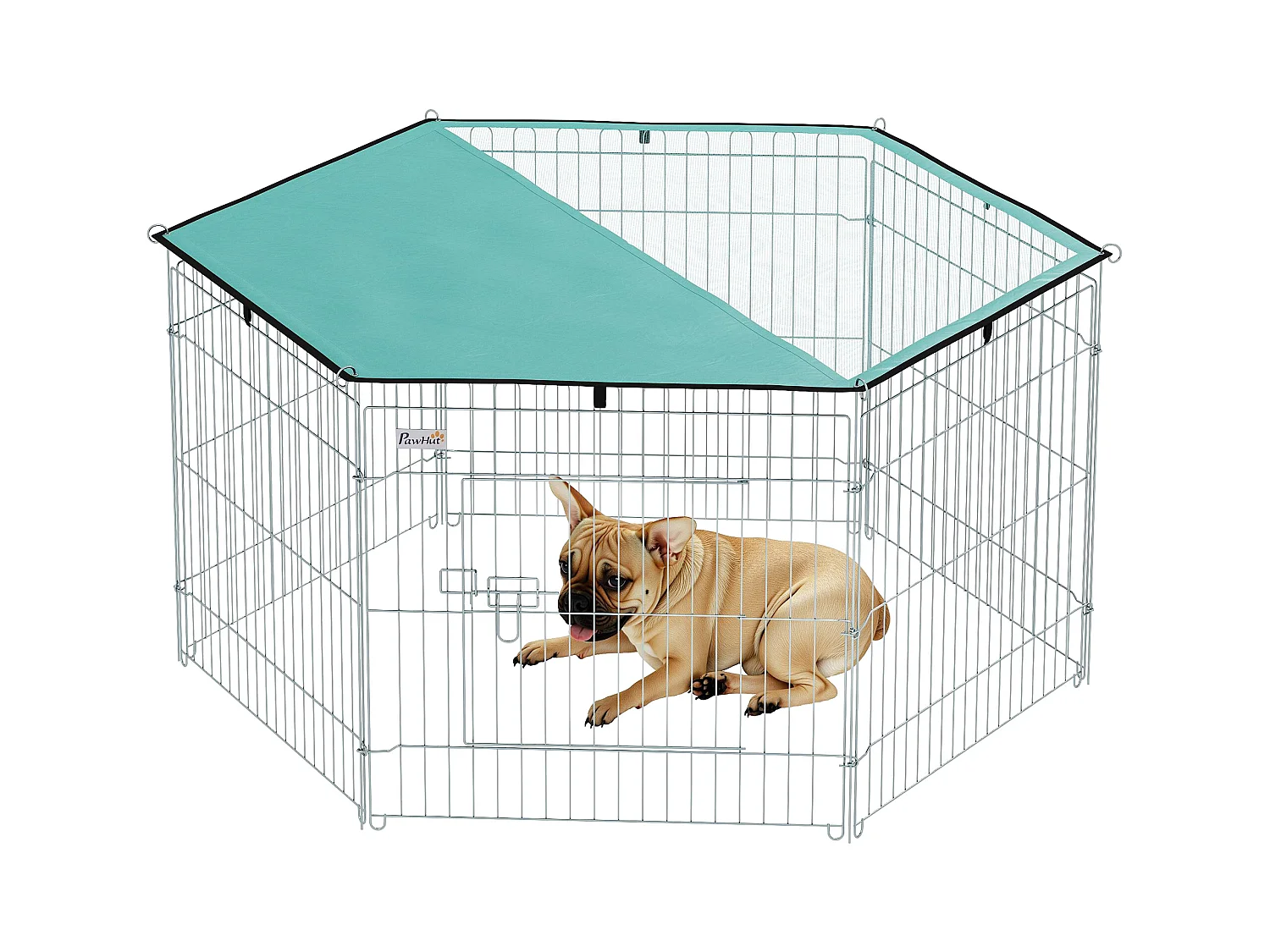 Recinto per cani da interno esterno in metallo con copertura impermeabile