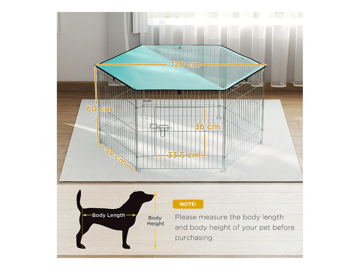 Recinto per cani da interno esterno in metallo con copertura impermeabile