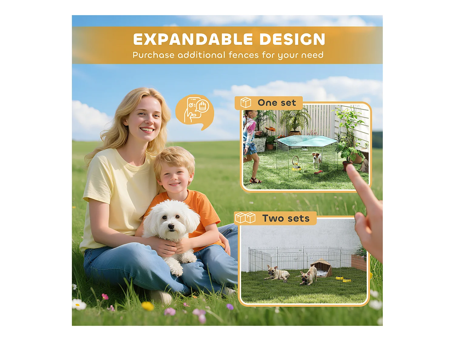 Recinto per cani da interno esterno in metallo con copertura impermeabile