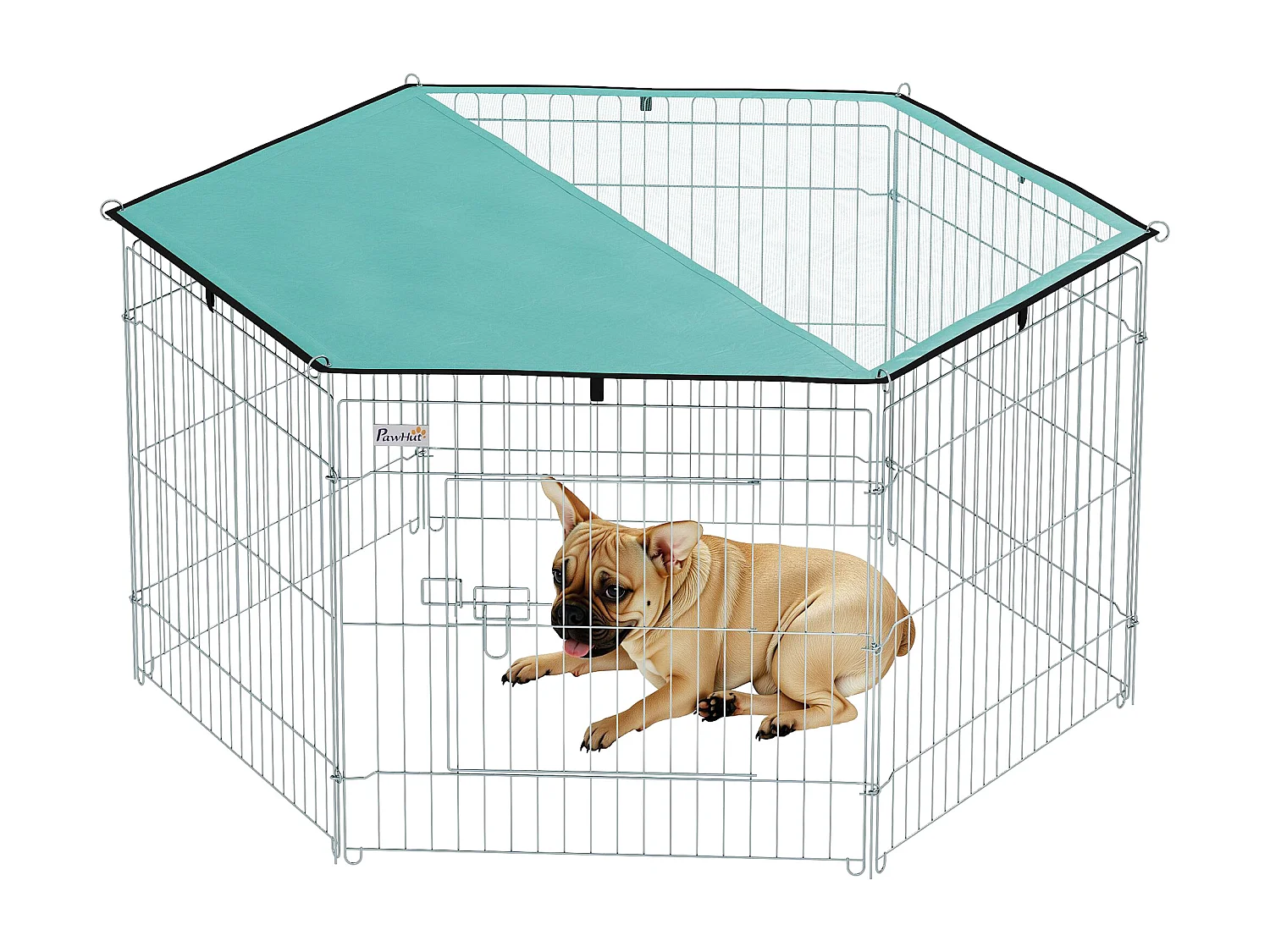 Recinto per cani da interno esterno in metallo con copertura impermeabile