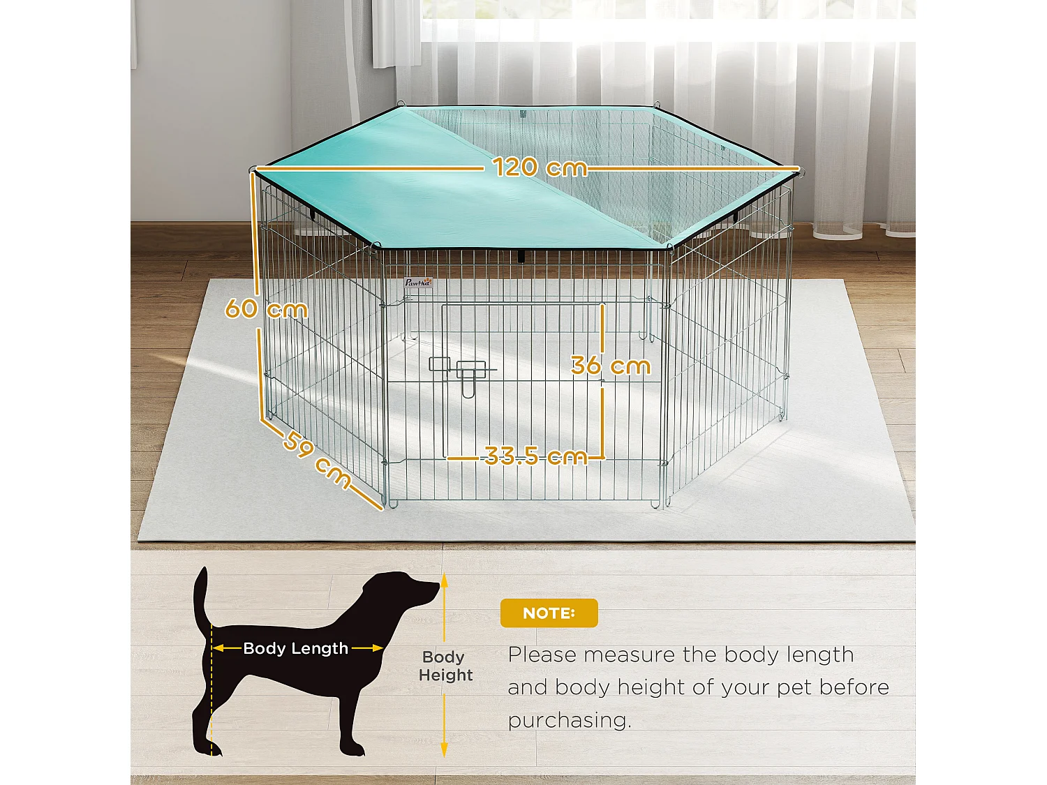 Recinto per cani da interno esterno in metallo con copertura impermeabile