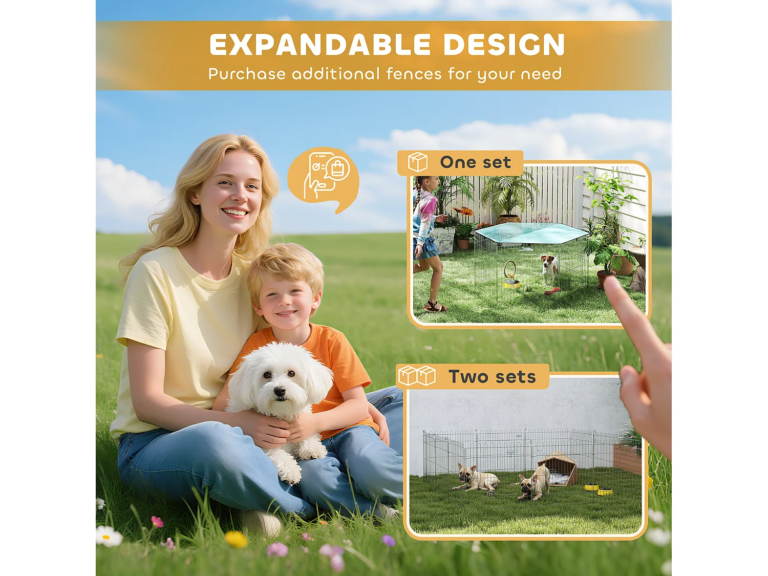 Recinto per cani da interno esterno in metallo con copertura impermeabile