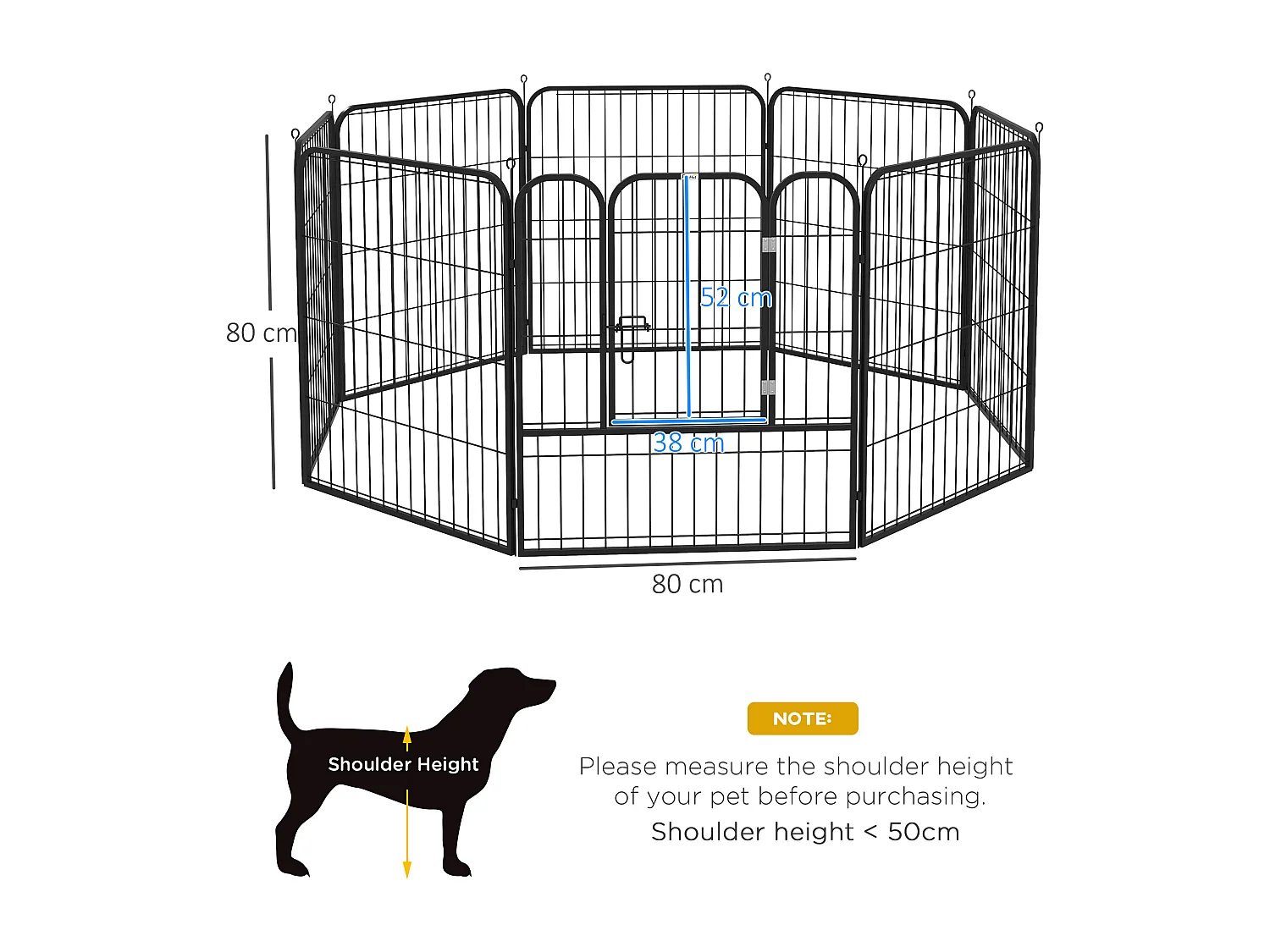 Recinto modulare per cani e cuccioli da interno esterno 8 pz 80x80cm