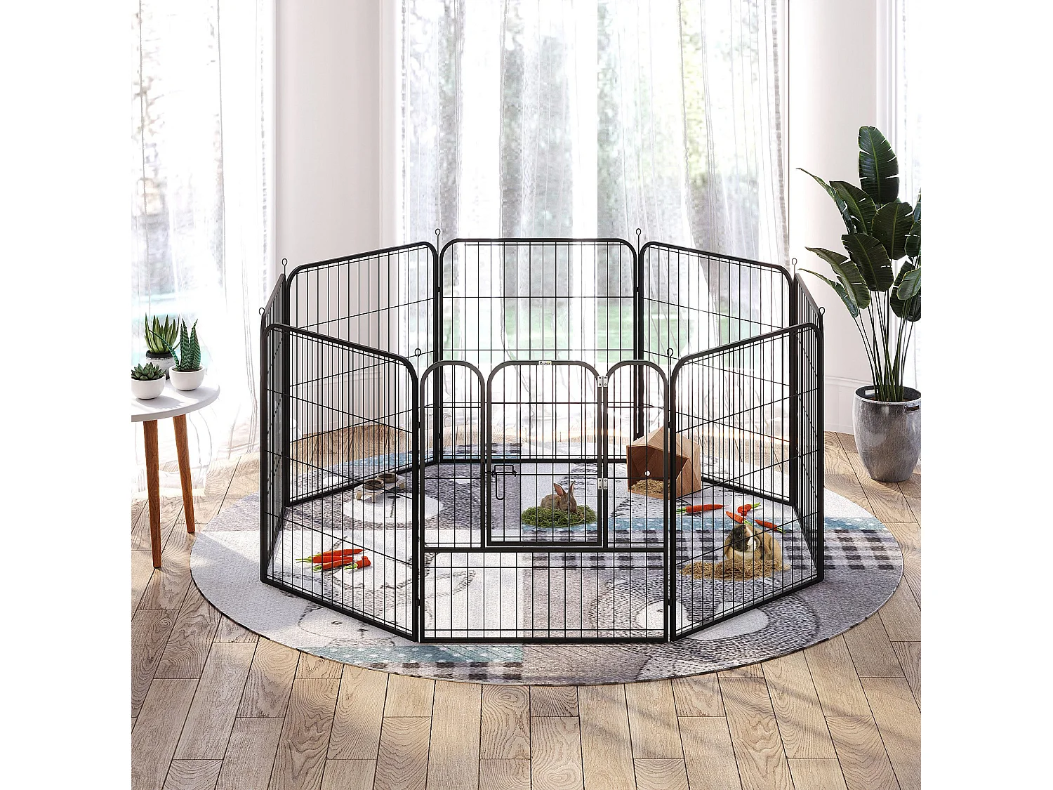 Recinto modulare per cani e cuccioli da interno esterno 8 pz 80x80cm