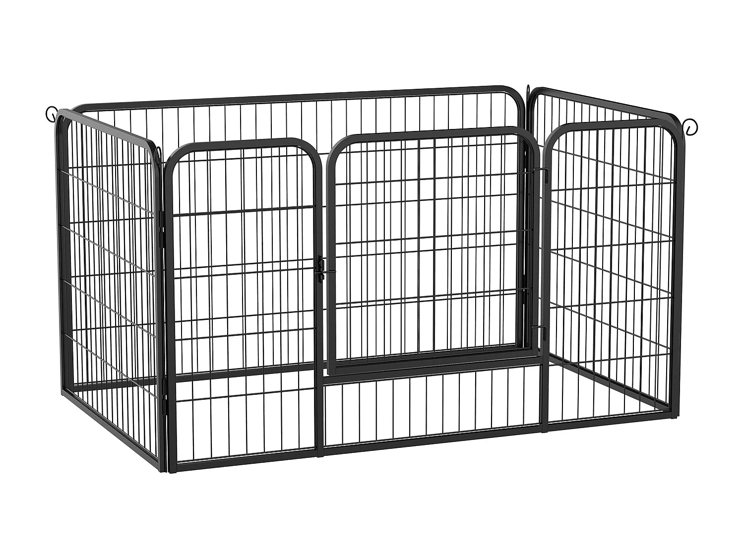 Recinto per cani e gatti kennel in metallo pieghevole con porta 8 pezzi