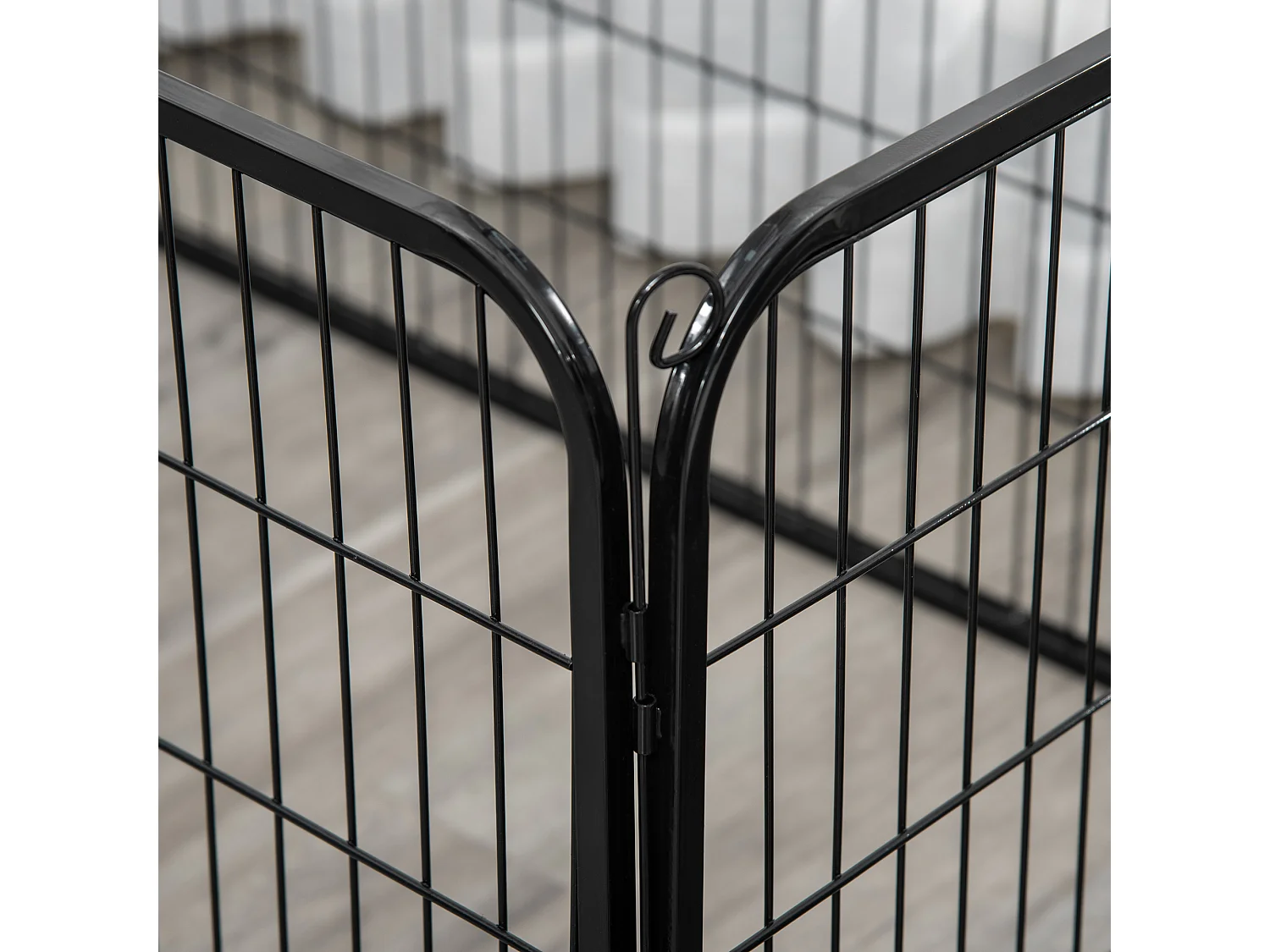 Recinto per cani e gatti kennel in metallo pieghevole con porta 8 pezzi