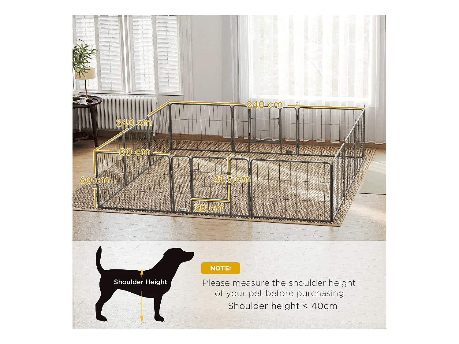 Recinto per cani da interni ed esterni 12 pannelli modulabili 2 ingressi