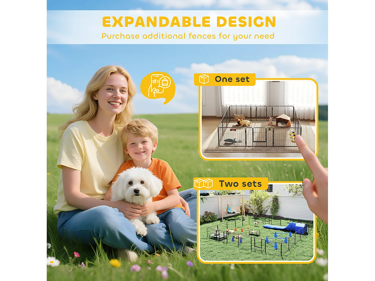 Recinto per cani da interni ed esterni 12 pannelli modulabili 2 ingressi