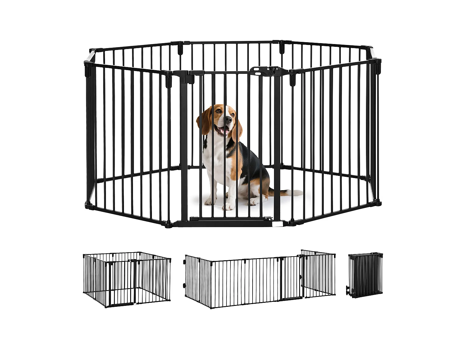 Cancellino per cani pieghevole 8 sezioni blocco e chiusura automatica