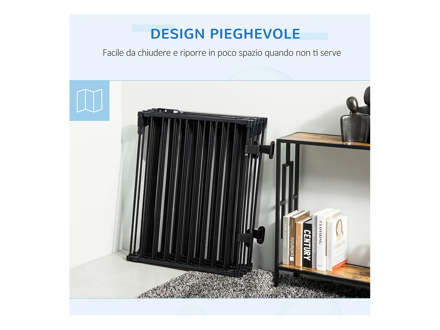 Cancellino per cani pieghevole 8 sezioni blocco e chiusura automatica