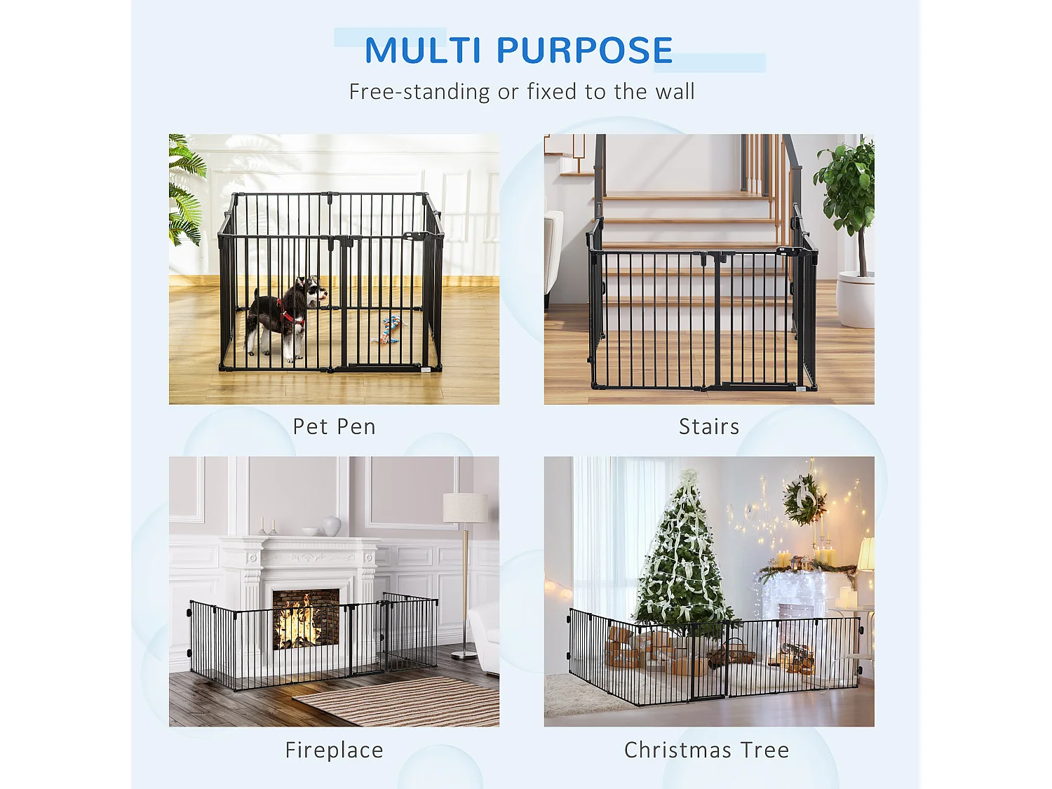 Cancellino per cani pieghevole 8 sezioni blocco e chiusura automatica