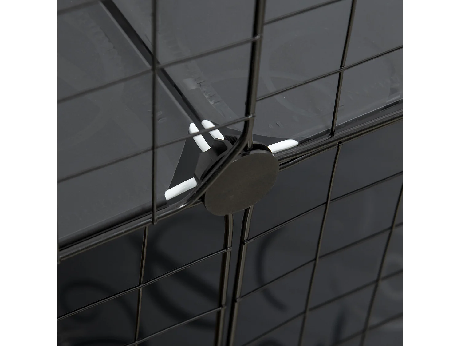 Recinto per animali modulabile con 31 pannelli, 2 porte e 2 rampe nero