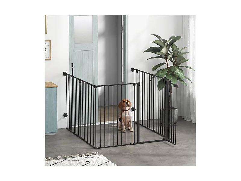 Cancellino per cani pieghevole e modulabile in metallo e plastica nero