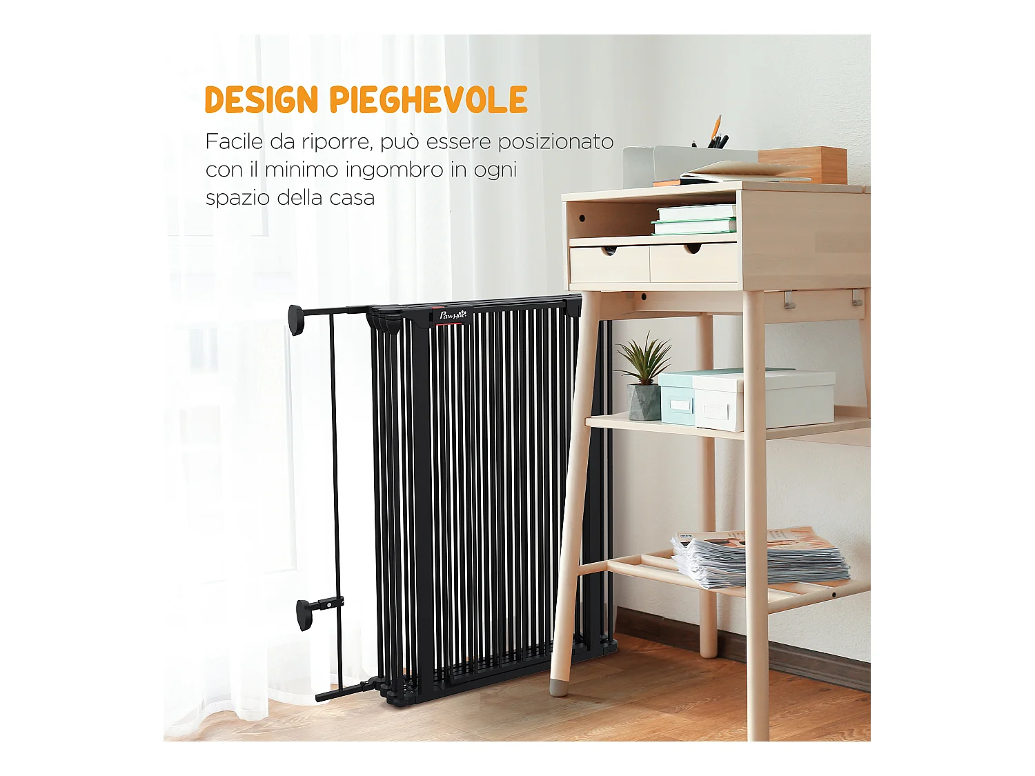 Cancellino per cani pieghevole e modulabile in metallo e plastica nero