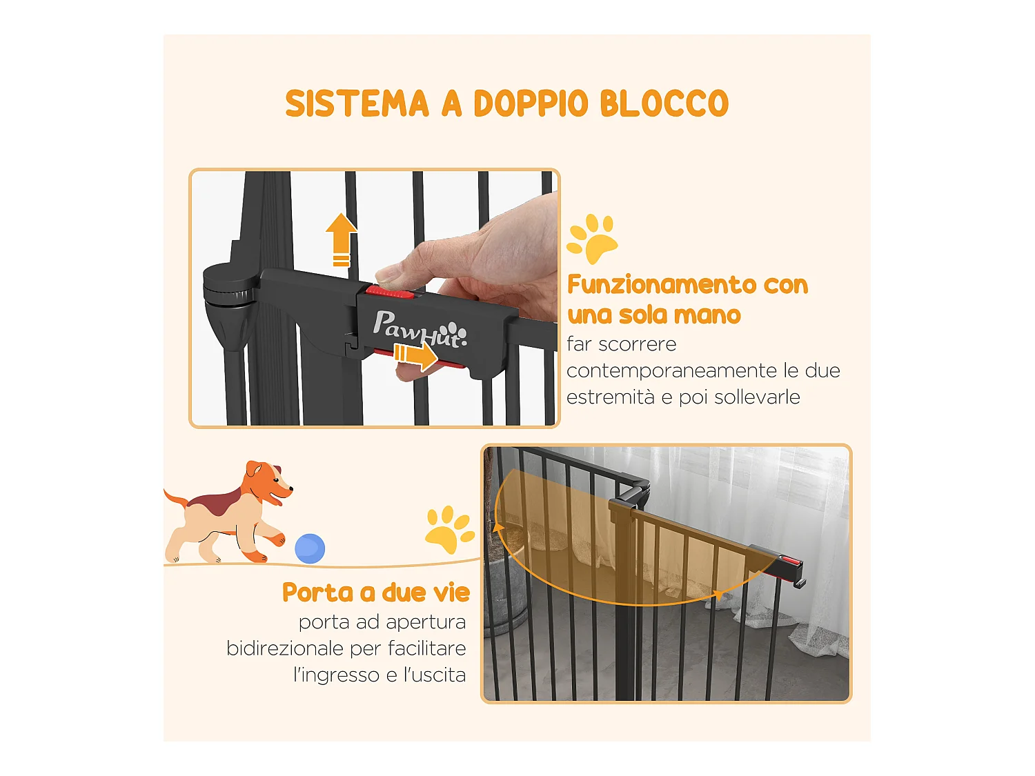 Cancellino per cani pieghevole e modulabile in metallo e plastica nero