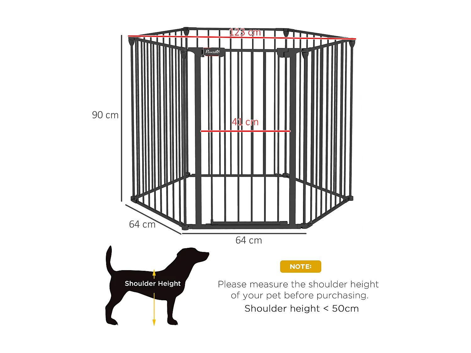 Cancellino per cani pieghevole e modulabile in metallo e plastica nero