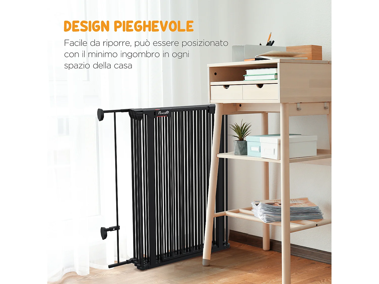 Cancellino per cani pieghevole e modulabile in metallo e plastica nero