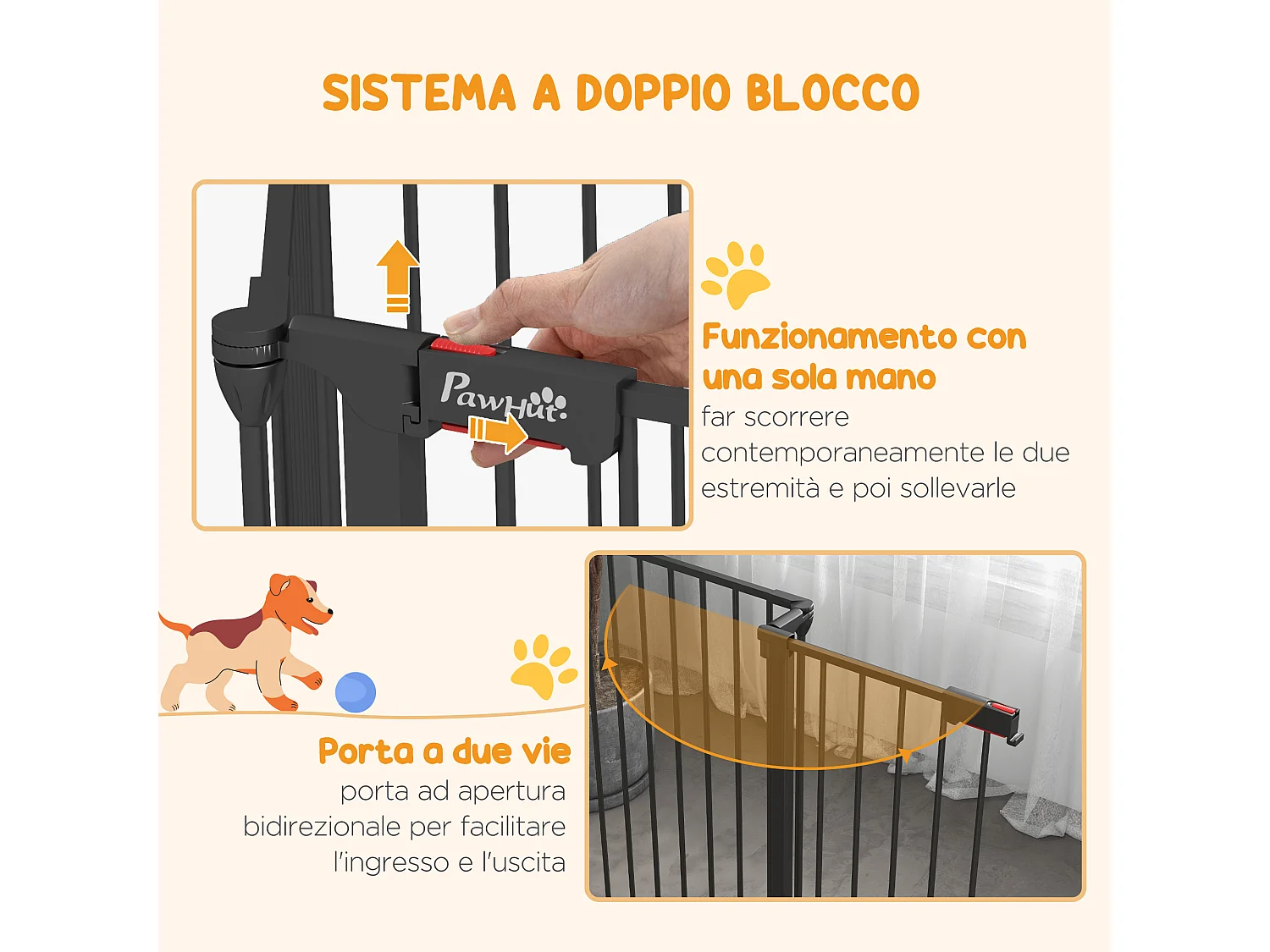 Cancellino per cani pieghevole e modulabile in metallo e plastica nero