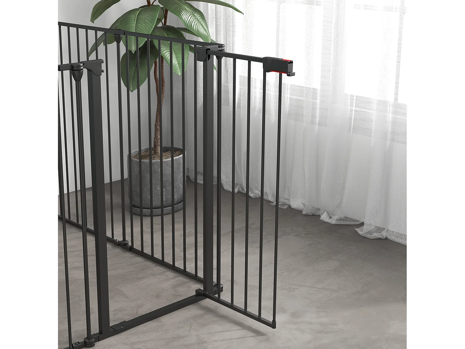 Cancellino per cani pieghevole e modulabile in metallo e plastica nero