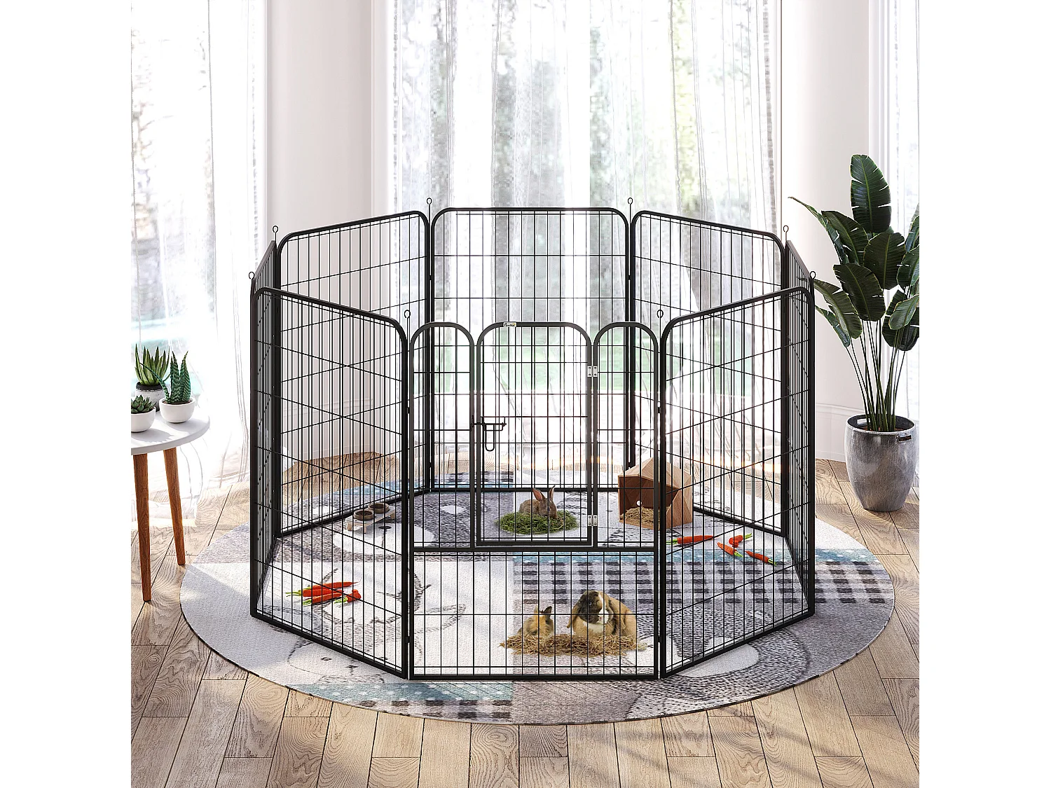 Recinto modulare per cani e cuccioli da interno esterno 8 pz 80x100cm