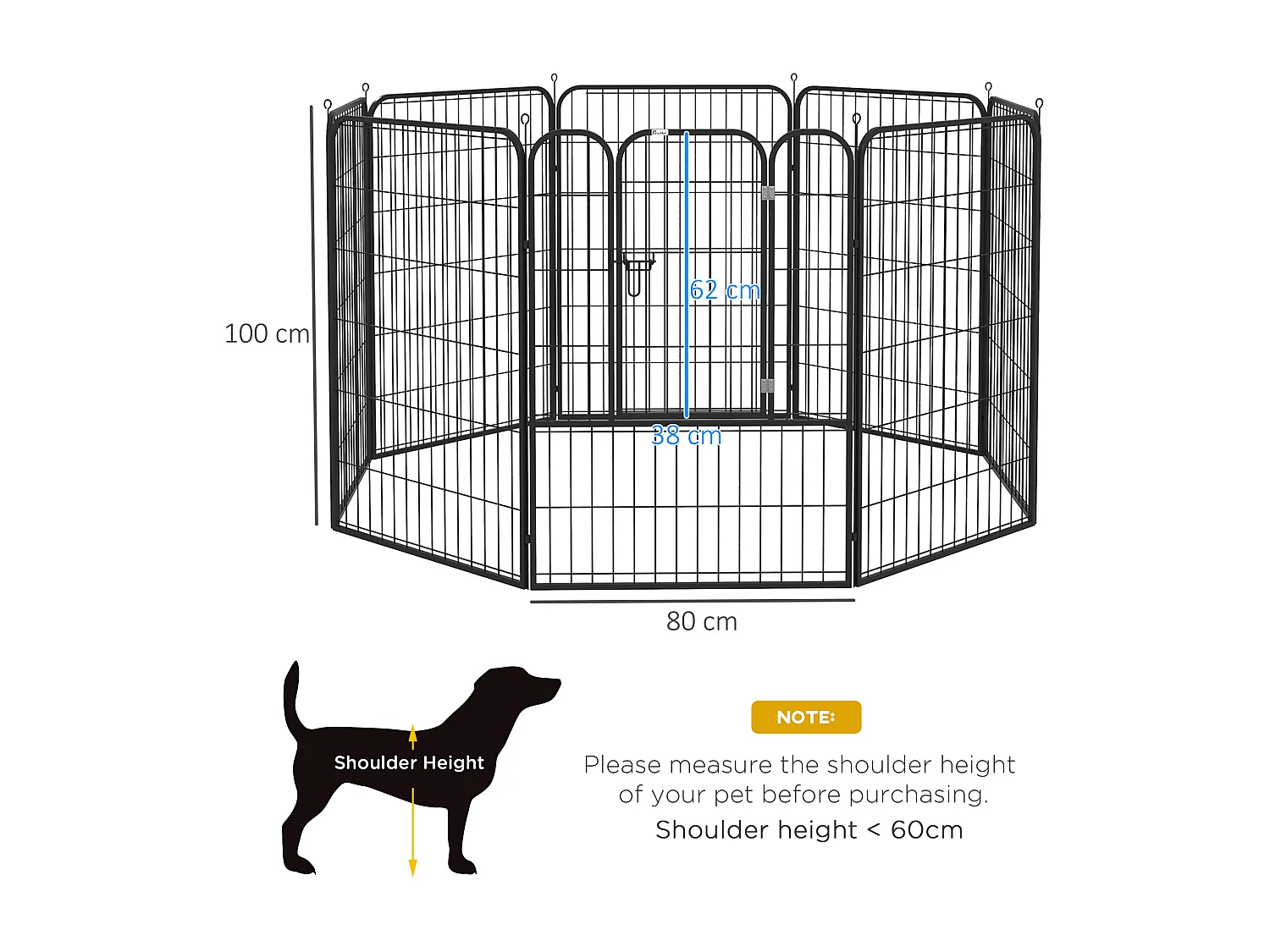 Recinto modulare per cani e cuccioli da interno esterno 8 pz 80x100cm