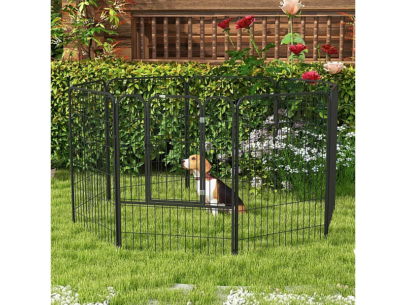 Recinto modulare per cani e cuccioli da interno esterno 8 pz 80x100cm