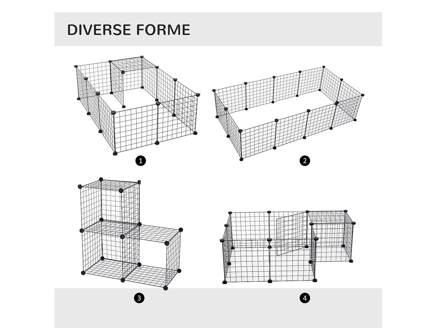 gabbie recinto per cuccioli animali domestici, nero in filo metallico