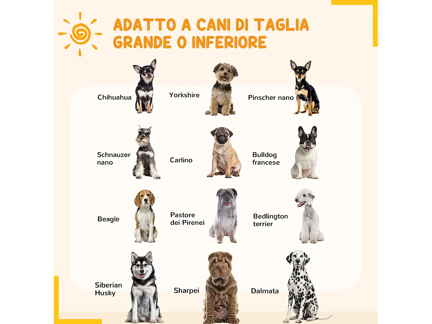 Cancellino per cani grandi a 6 pannelli modulabili 164x83x100cm nero