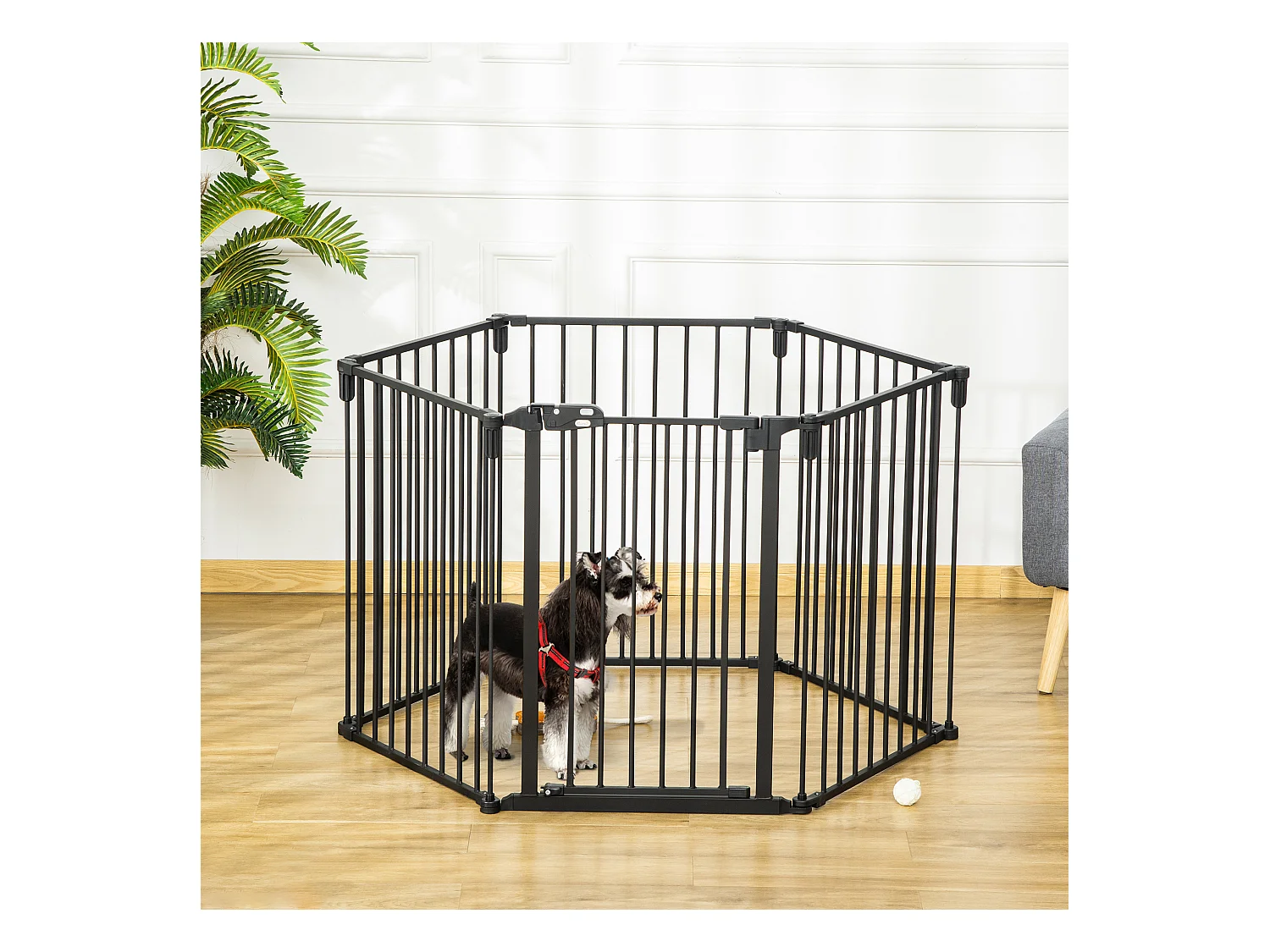 Cancellino per cani pieghevole 6 sezioni blocco e chiusura automatica