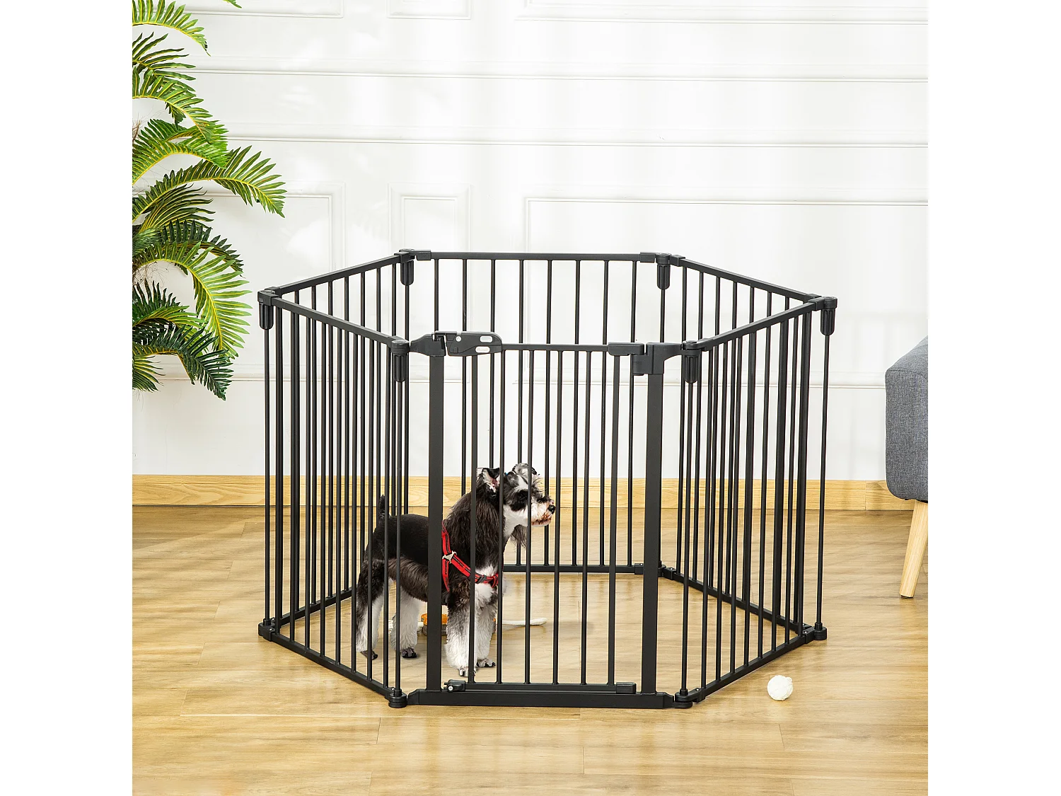 Cancellino per cani pieghevole 6 sezioni blocco e chiusura automatica