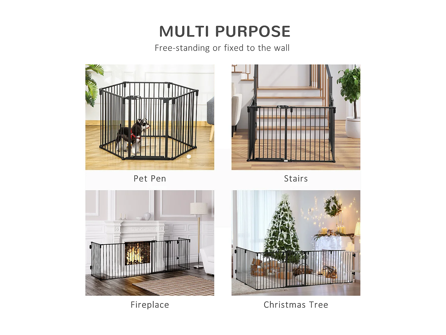 Cancellino per cani pieghevole 6 sezioni blocco e chiusura automatica