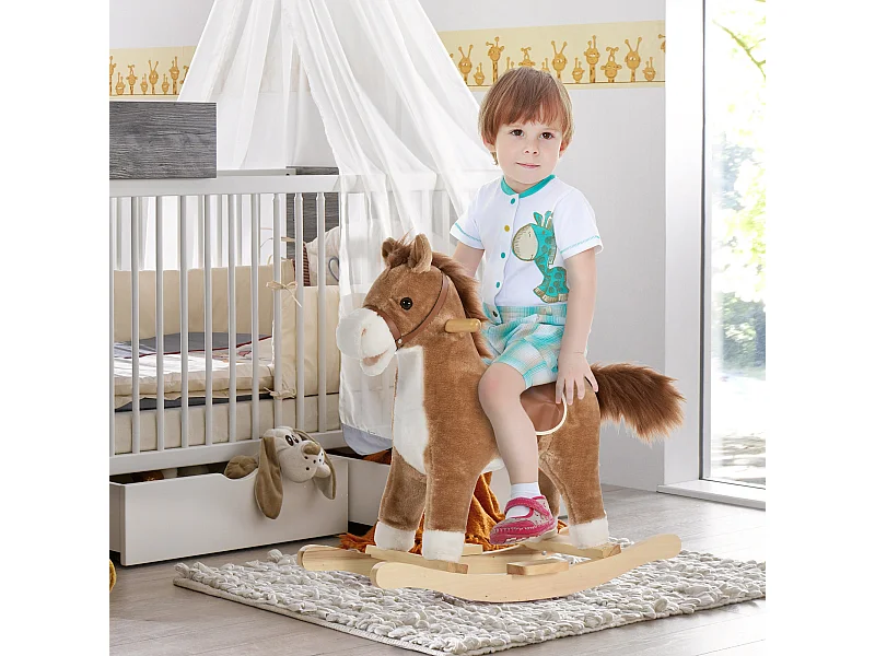 Cavallo a dondolo giocattolo bambini 36-72 mesi marrone