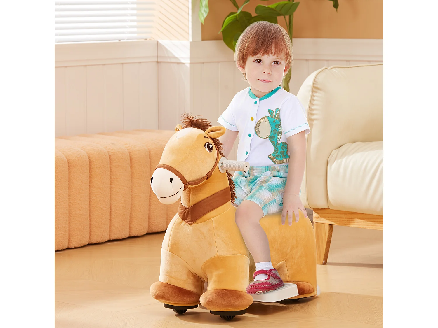 Cavallo cavalcabile elettrico per bambini 18-36 mesi con musica