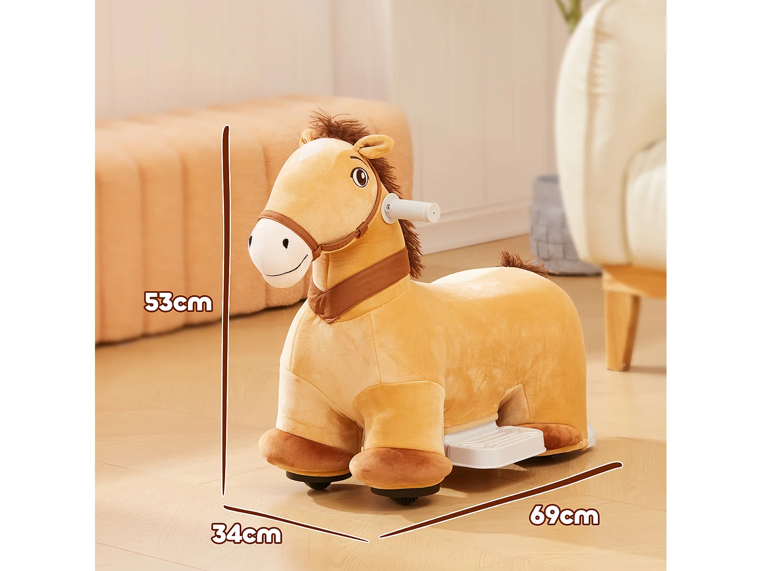 Cavallo cavalcabile elettrico per bambini 18-36 mesi con musica