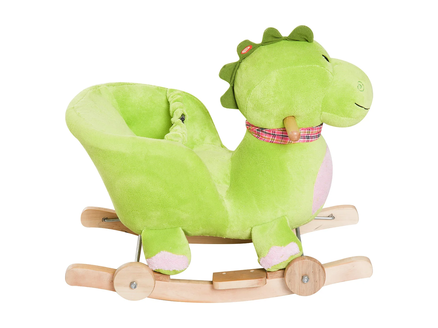 Cavallo a dondolo con ruote drago per bambini 18-36 mesi verde