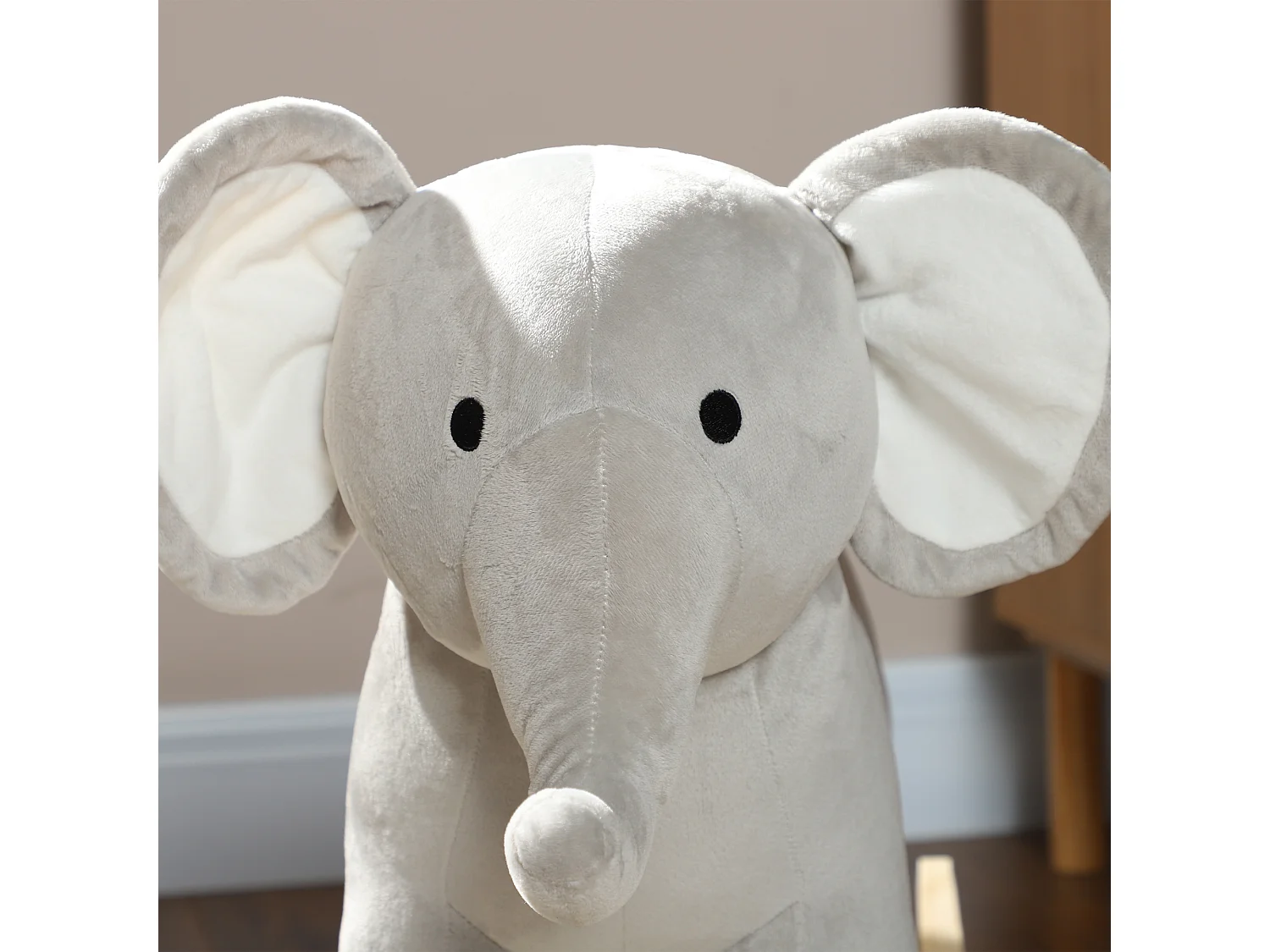 Cavallo a dondolo per bambini 2-4 anni a elefante con suoni grigio