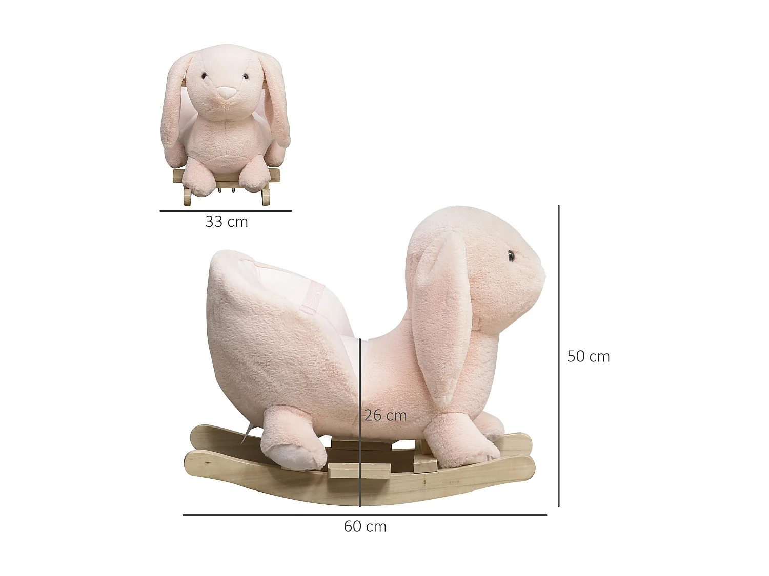 Dondolo giocattolo coniglio per bambini suoni realistici peluche rosa