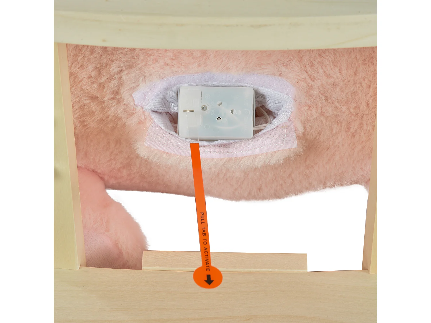 Dondolo giocattolo coniglio per bambini suoni realistici peluche rosa