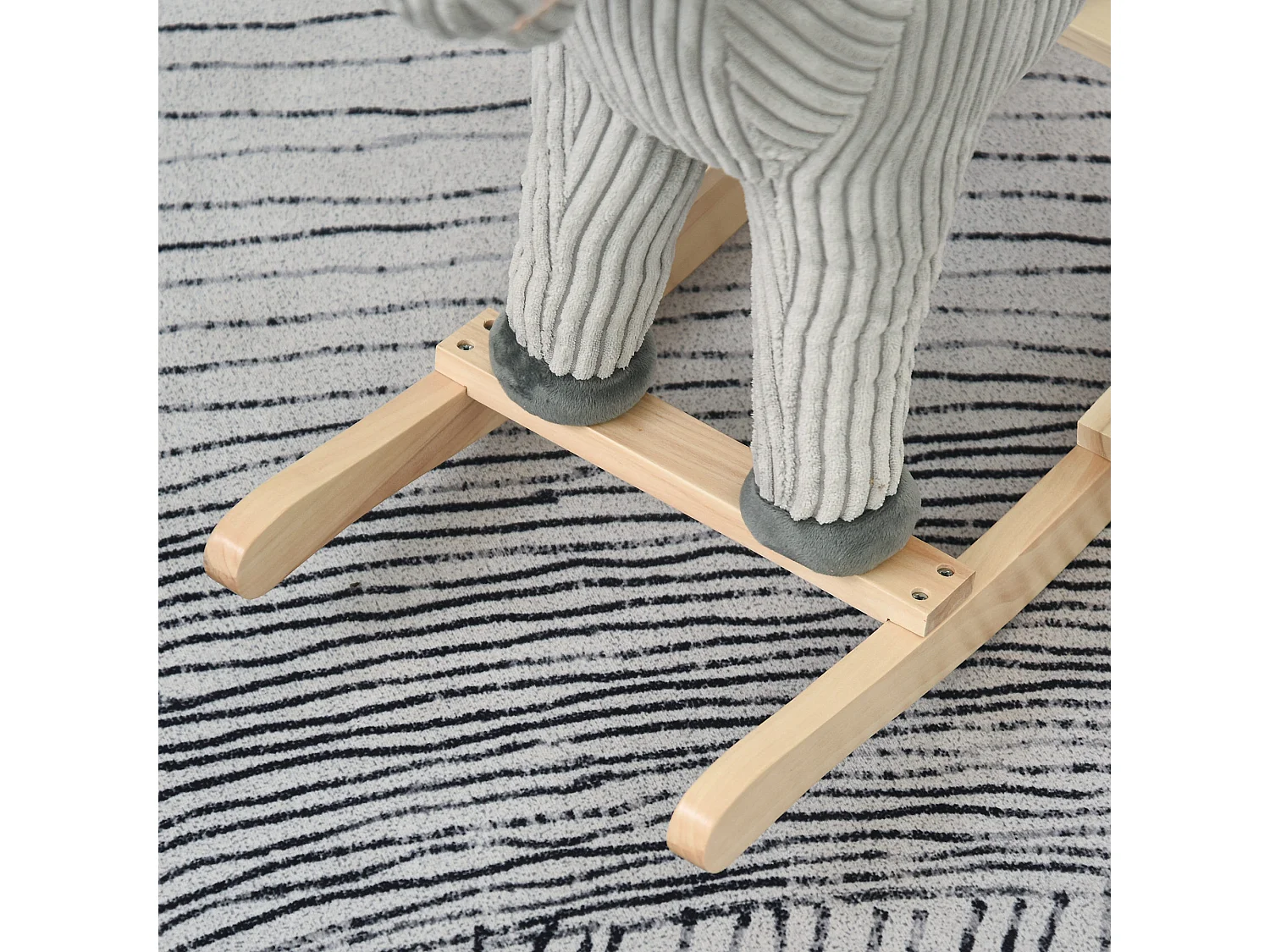 Cavallo a dondolo per bambini interattivo grigio 73x35x64cm