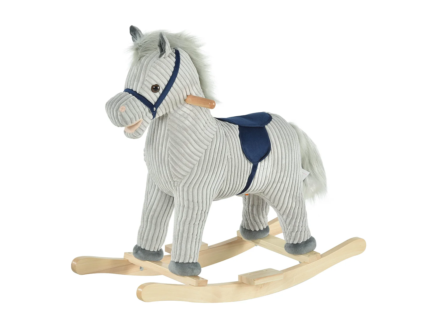 Cavallo a dondolo per bambini interattivo grigio 73x35x64cm