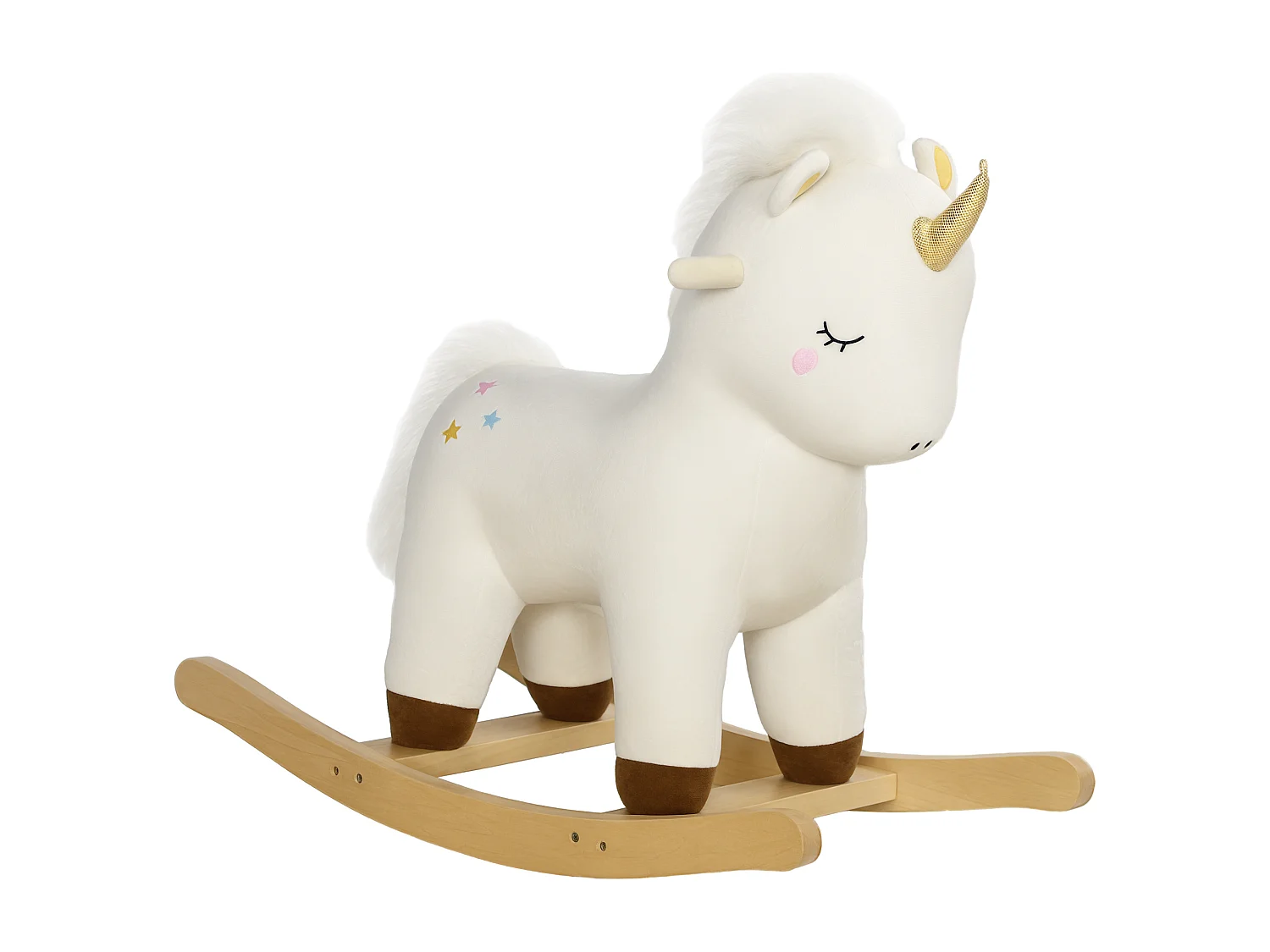 Cavallo a dondolo per bambini 2-4 anni a unicorno con suoni bianco