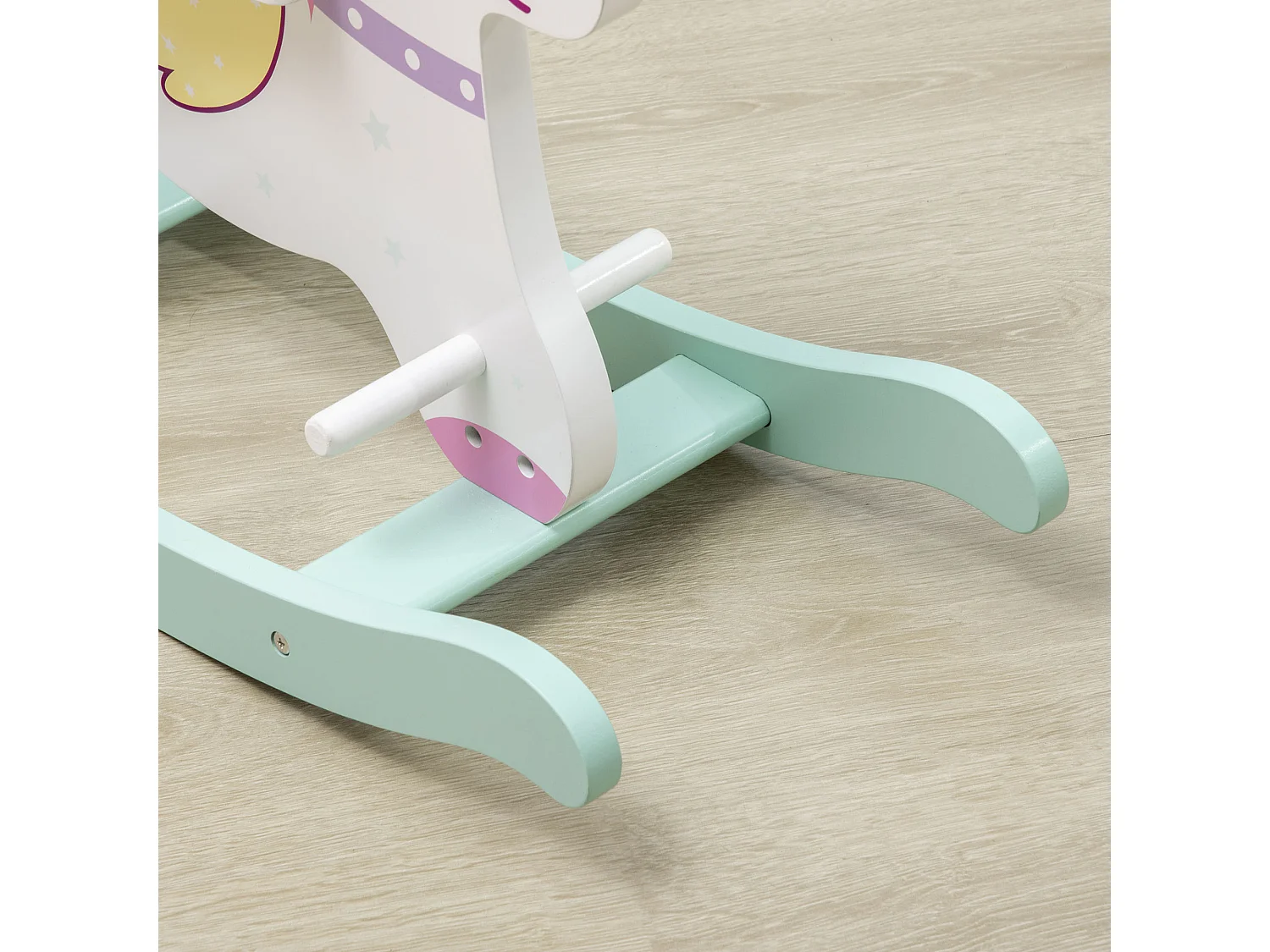 Cavallo a dondolo per bambini 1-3 anni blu rosa e bianco