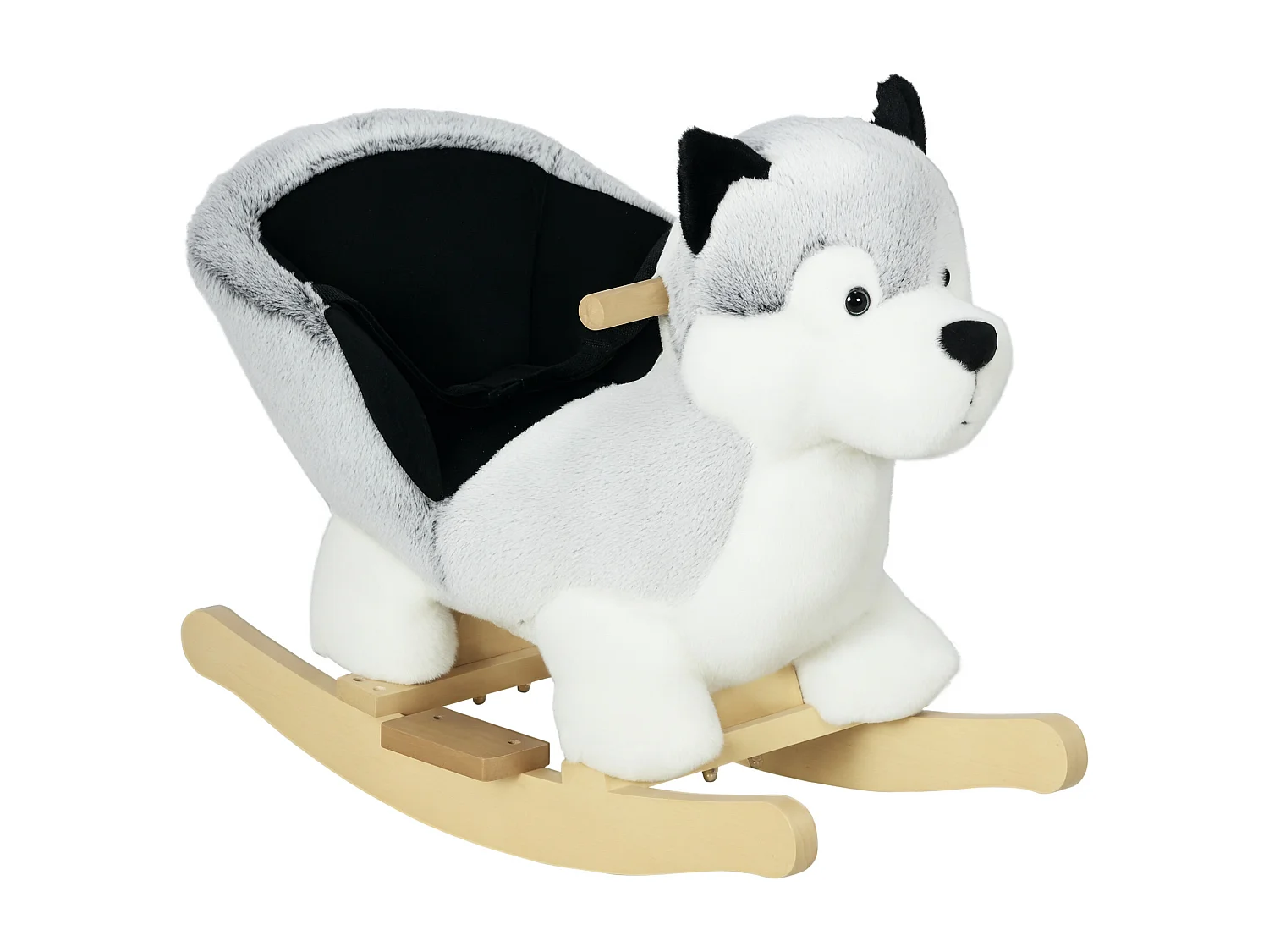 Cavallo a dondolo cane husky per bambini da 18-36 mesi grigio