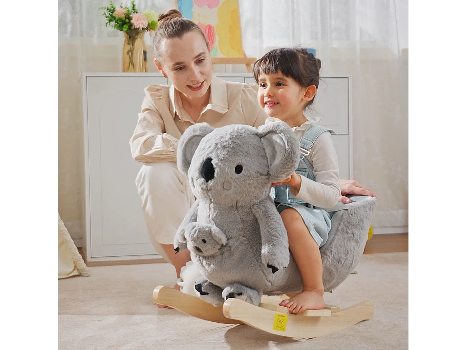 Cavallo a dondolo koala per bambini 18-36 mesi 60x33x50cm
