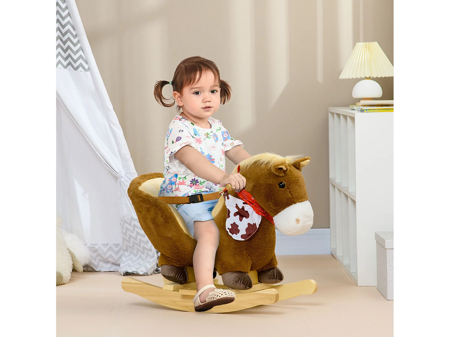 Cavallo a dondolo per bambini 18-36 mesi con suoni realistici