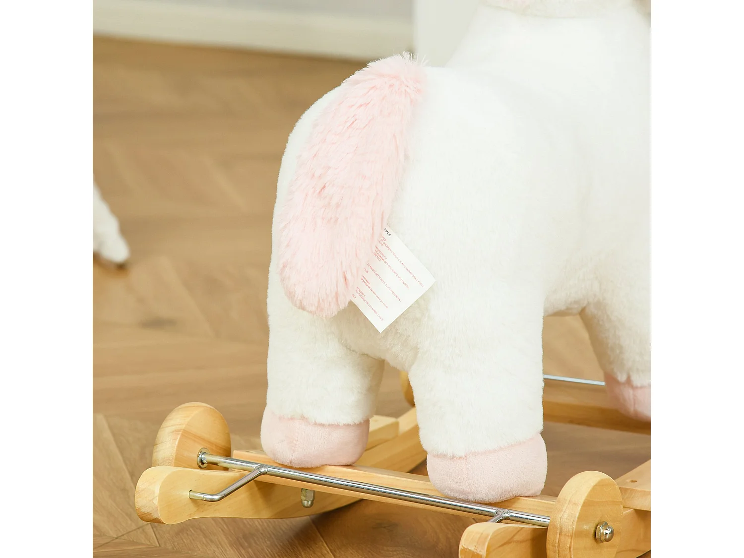 Unicorno a dondolo 2 in 1 con ruote rivestimento peluche suoni