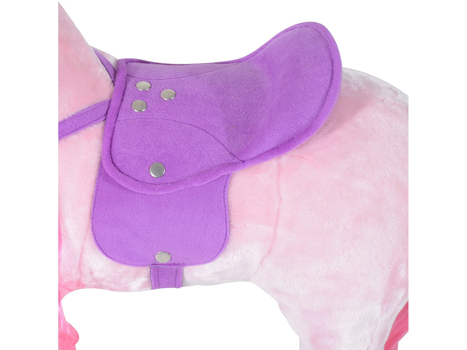 Cavallo a dondolo per bambini a 4 ruote con poggiapiedi e suoni