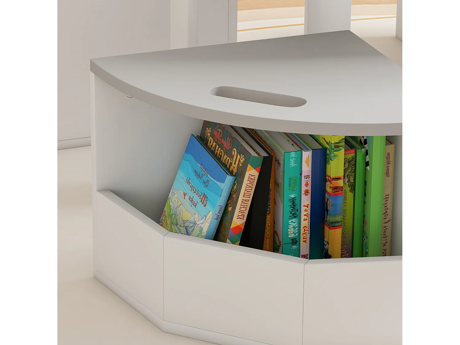 Set tavolo per bambini e 4 sgabelli con vano contenitore grigio