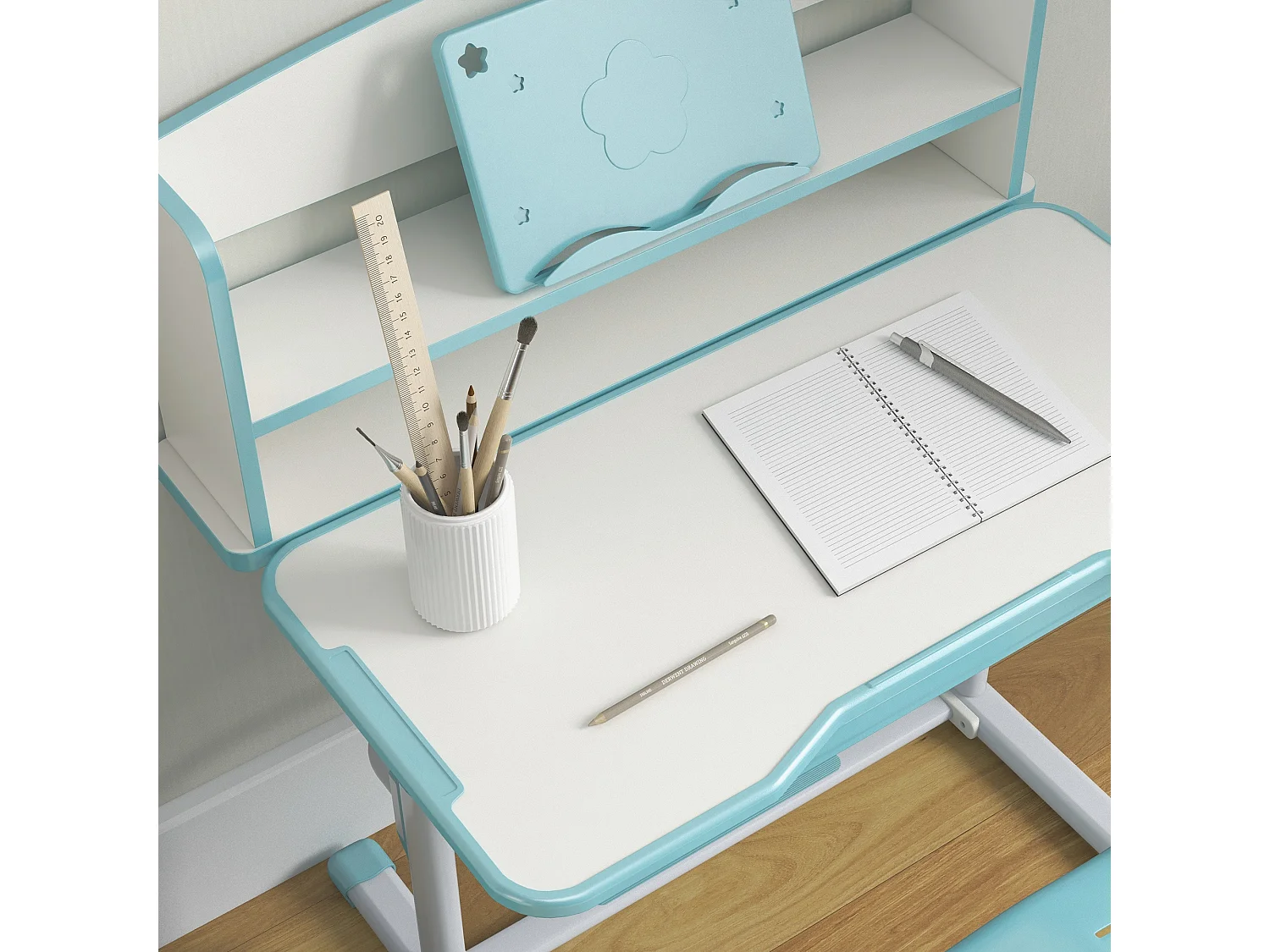 Banco per bambini 6-12 anni con sedia regolabile blu