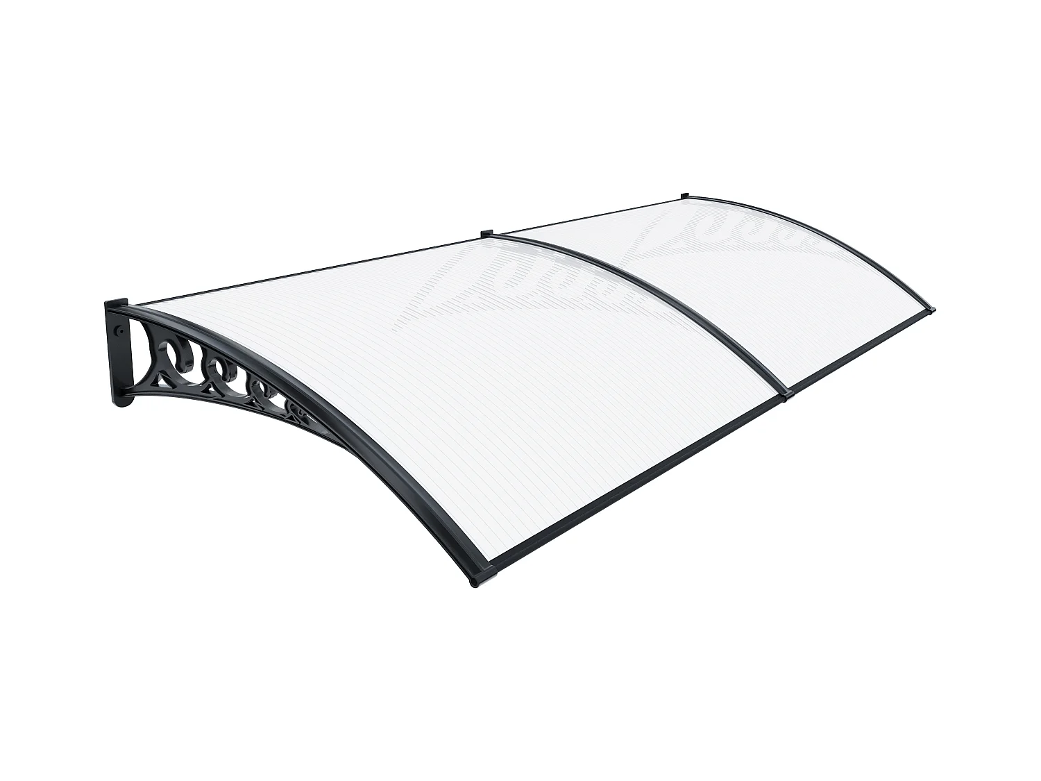Pensilina Per Copertura In Policarbonato Alveolare Tettoia Modulabile Per Esterno Per Porte Balcone Finestre Elegante E Resistente, Trasparente (80 x 200 Cm)